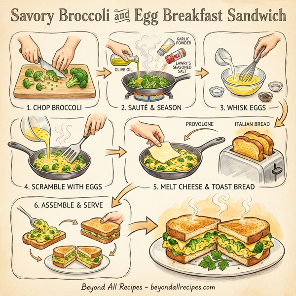 Savory Broccoli and Egg Breakfast Sandwich instructions