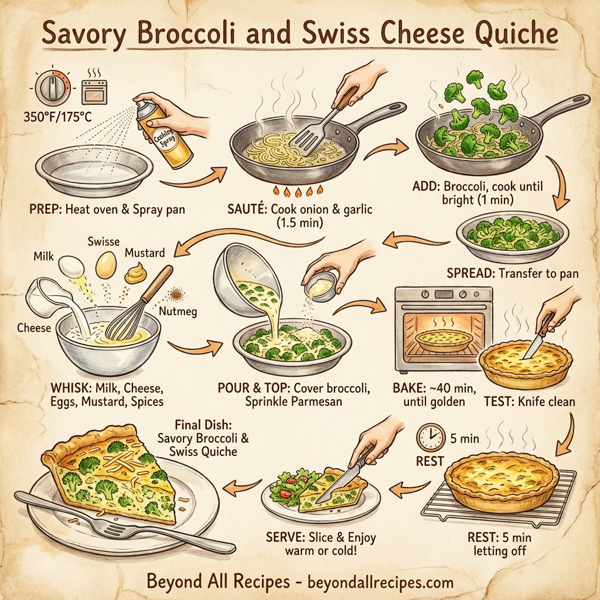 Savory Broccoli and Swiss Cheese Quiche instructions