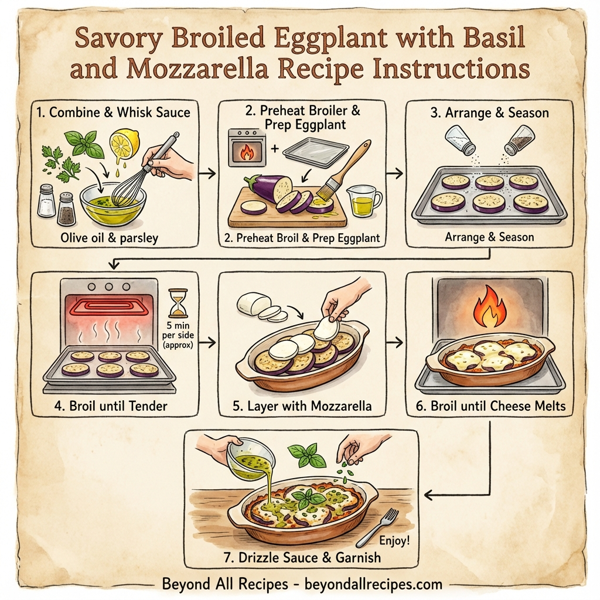 Savory Broiled Eggplant with Basil and Mozzarella instructions