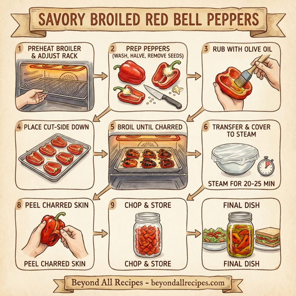 Savory Broiled Red Bell Peppers instructions