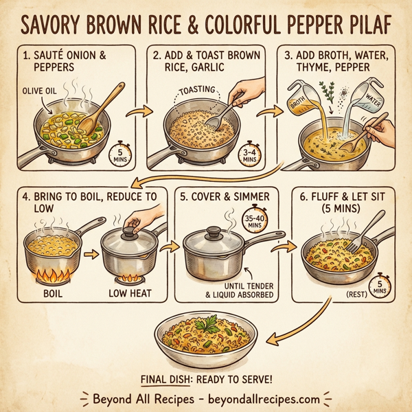 Savory Brown Rice & Colorful Pepper Pilaf instructions