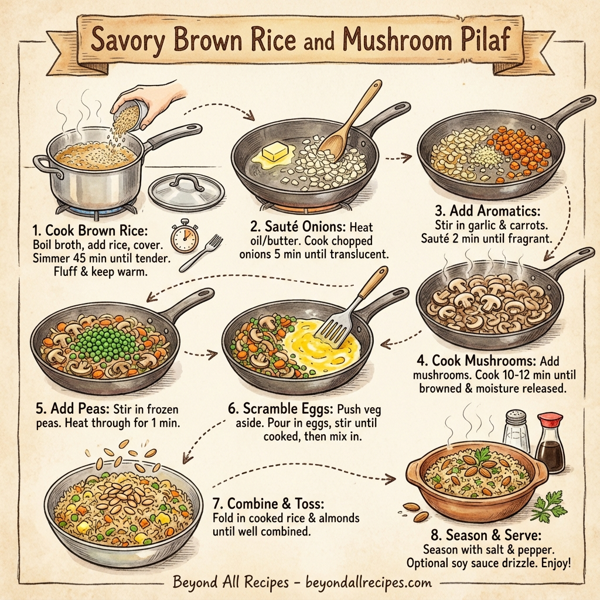 Savory Brown Rice and Mushroom Pilaf instructions