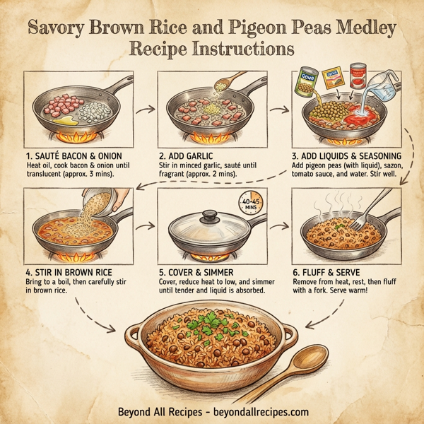 Savory Brown Rice and Pigeon Peas Medley instructions