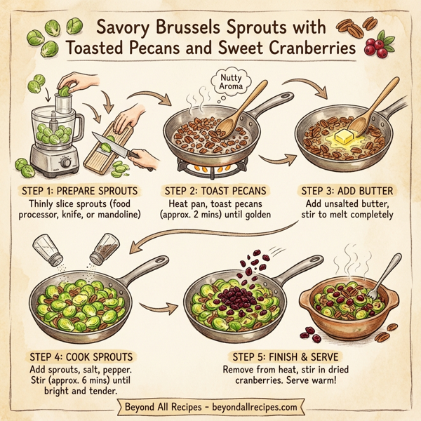 Savory Brussels Sprouts with Toasted Pecans and Sweet Cranberries instructions