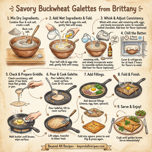 Savory Buckwheat Galettes from Brittany instructions