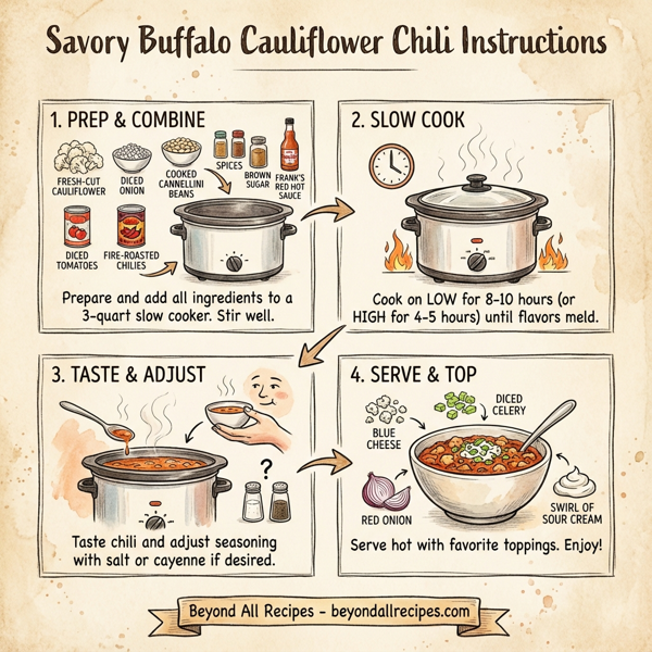 Savory Buffalo Cauliflower Chili instructions