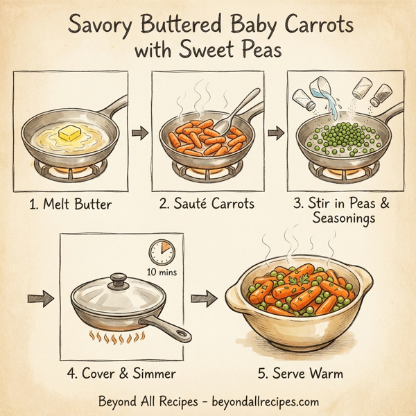 Savory Buttered Baby Carrots with Sweet Peas instructions