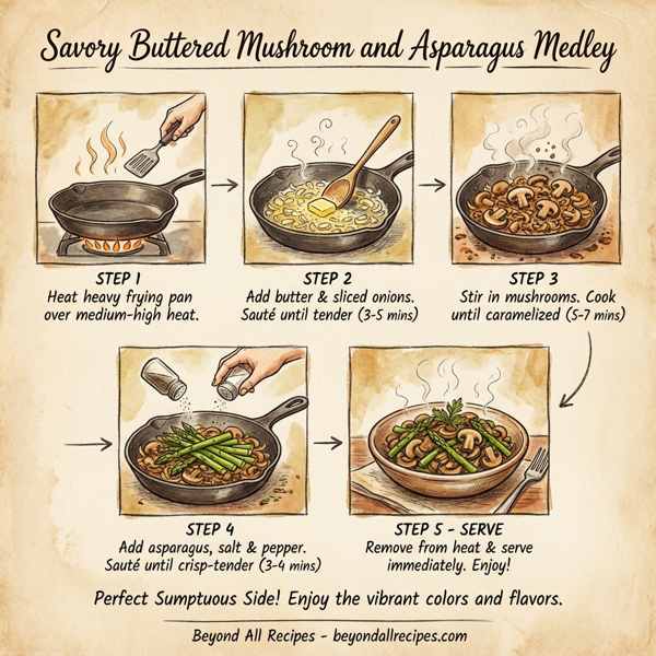 Savory Buttered Mushroom and Asparagus Medley instructions