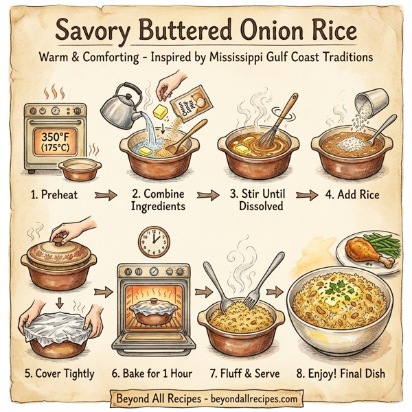 Savory Buttered Onion Rice instructions