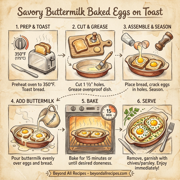 Savory Buttermilk Baked Eggs on Toast instructions