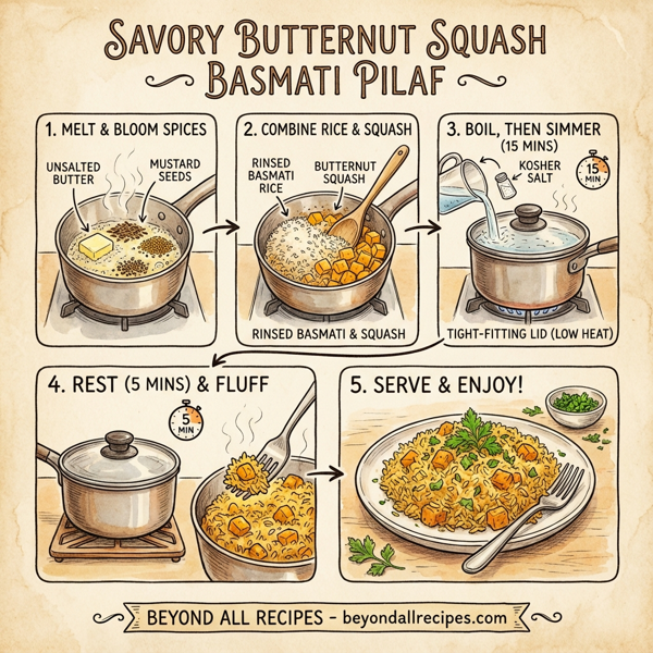 Savory Butternut Squash Basmati Pilaf instructions