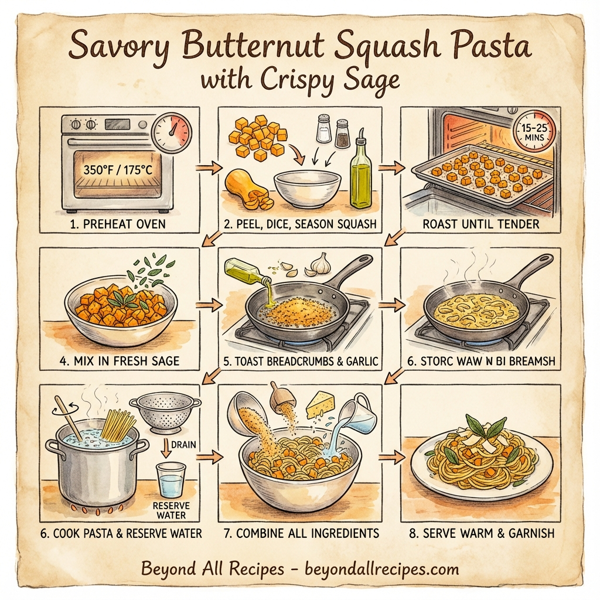 Savory Butternut Squash Pasta with Crispy Sage instructions