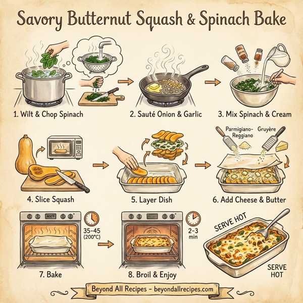 Savory Butternut Squash and Spinach Bake instructions