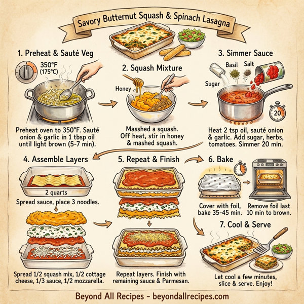 Savory Butternut Squash and Spinach Lasagna instructions