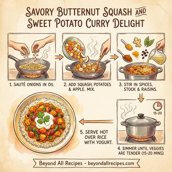 Savory Butternut Squash and Sweet Potato Curry Delight instructions