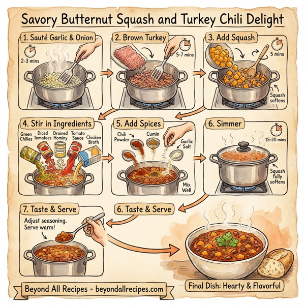 Savory Butternut Squash and Turkey Chili Delight instructions