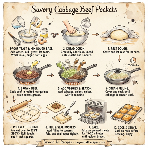 Savory Cabbage Beef Pockets instructions