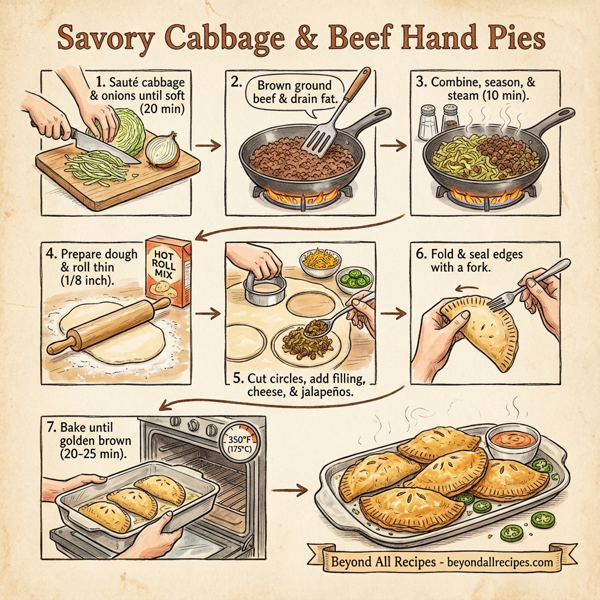 Savory Cabbage & Beef Hand Pies instructions