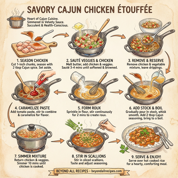 Savory Cajun Chicken Étouffée instructions