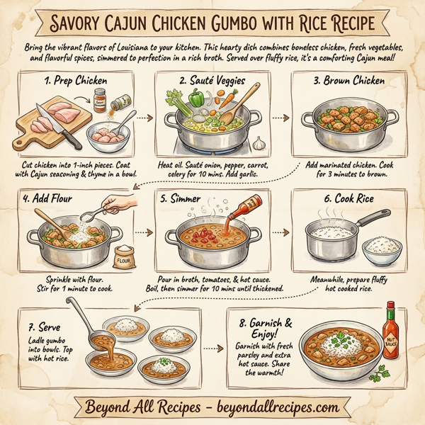 Savory Cajun Chicken Gumbo with Rice instructions