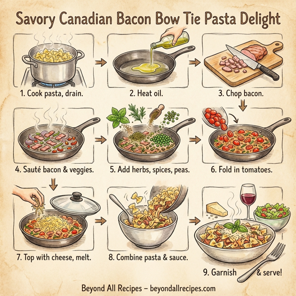 Savory Canadian Bacon Bow Tie Pasta Delight instructions