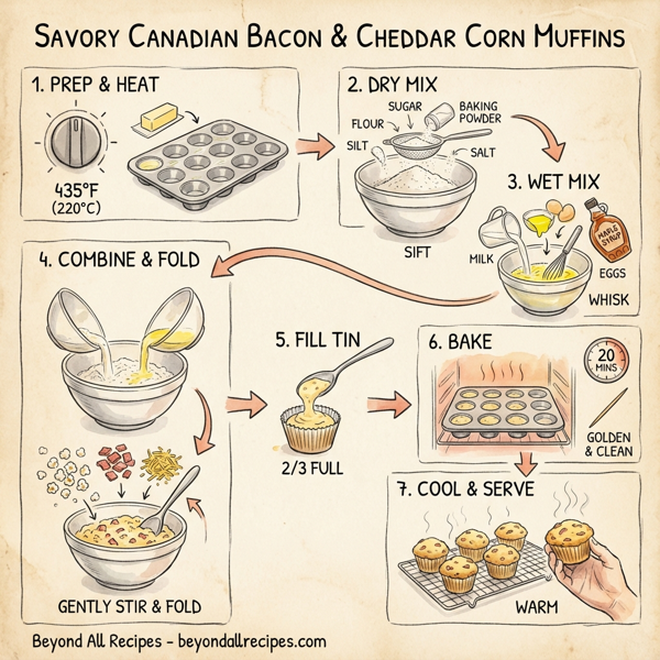 Savory Canadian Bacon & Cheddar Corn Muffins instructions
