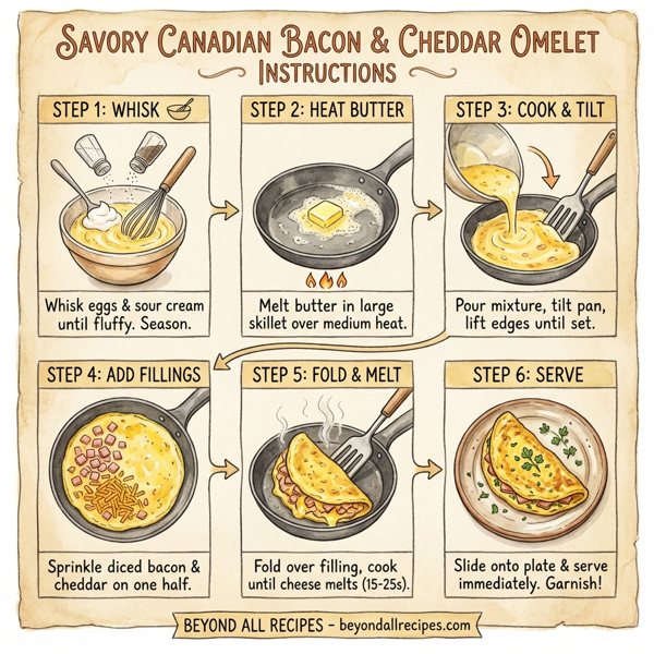 Savory Canadian Bacon & Cheddar Omelet instructions