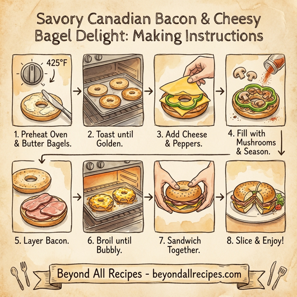 Savory Canadian Bacon & Cheesy Bagel Delight instructions