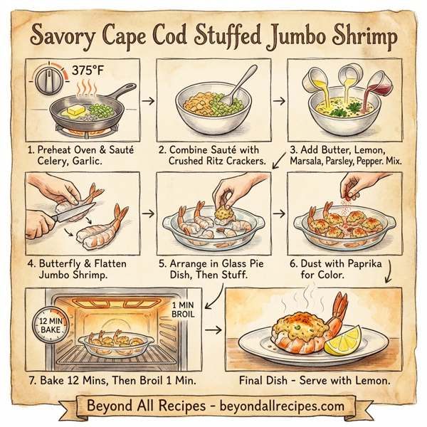 Savory Cape Cod Stuffed Jumbo Shrimp instructions