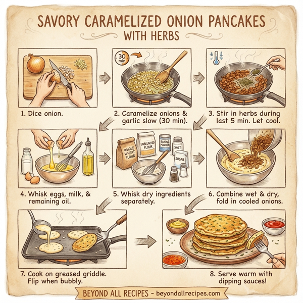 Savory Caramelized Onion Pancakes with Herbs instructions