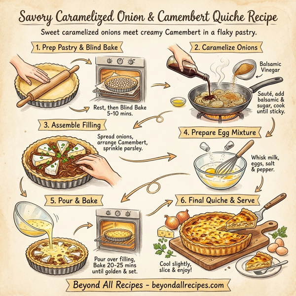 Savory Caramelized Onion & Camembert Quiche instructions