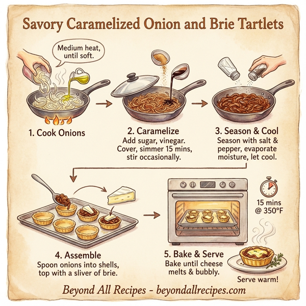 Savory Caramelized Onion and Brie Tartlets instructions