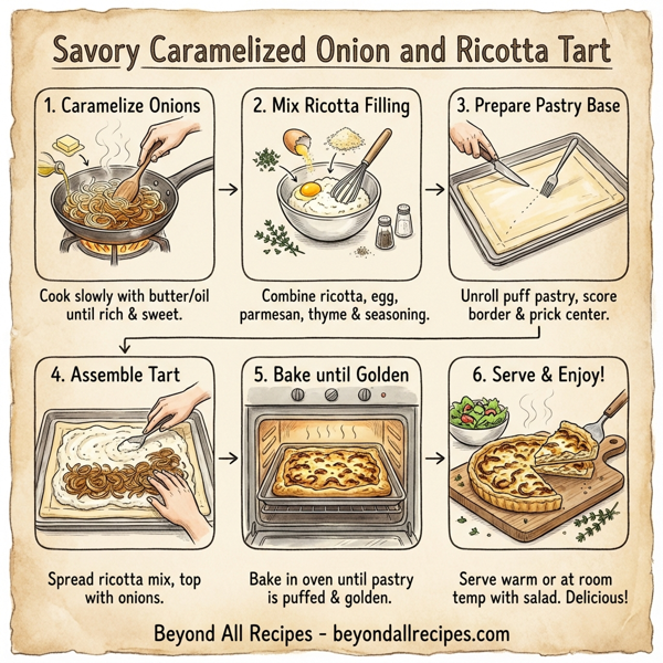 Savory Caramelized Onion and Ricotta Tart instructions
