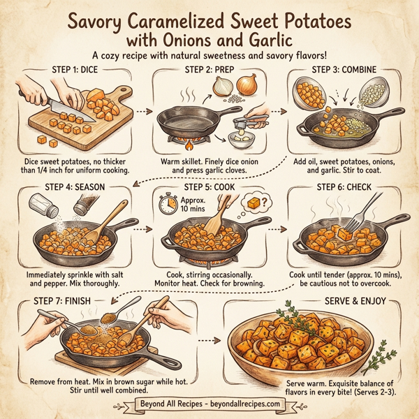 Savory Caramelized Sweet Potatoes with Onions and Garlic instructions
