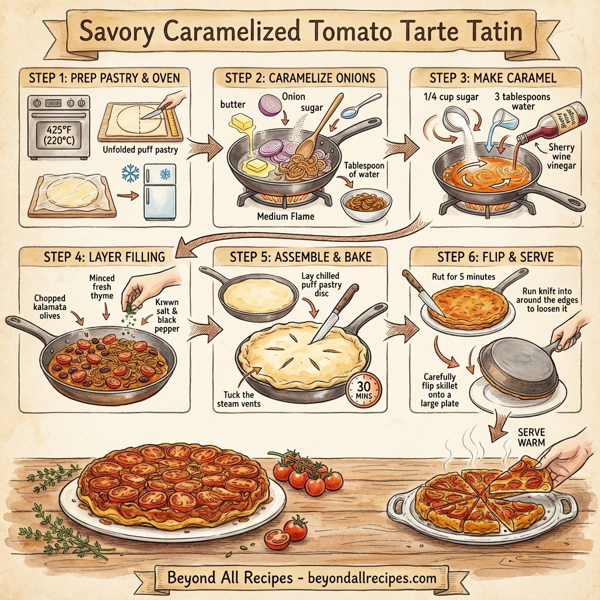 Savory Caramelized Tomato Tarte Tatin instructions