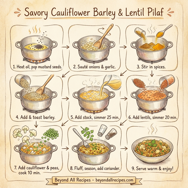Savory Cauliflower Barley & Lentil Pilaf instructions