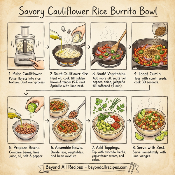 Savory Cauliflower Rice Burrito Bowl instructions