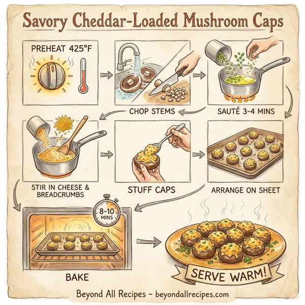 Savory Cheddar-Loaded Mushroom Caps instructions