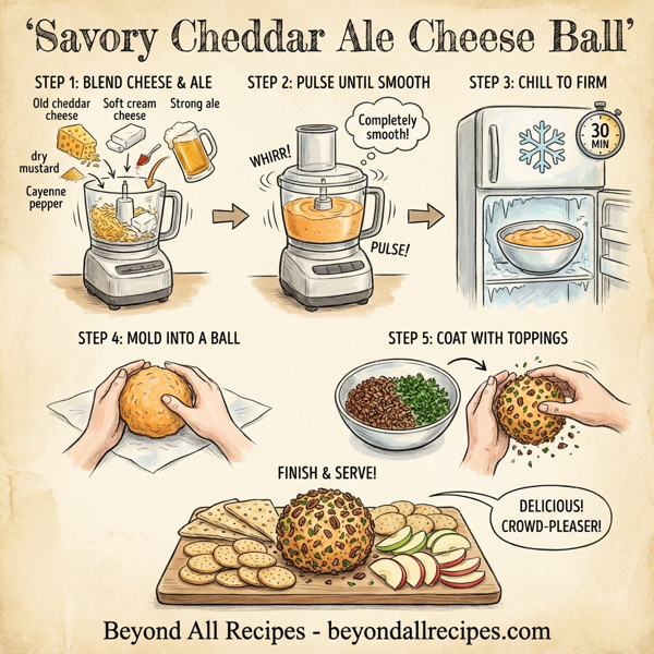 Savory Cheddar Ale Cheese Ball instructions