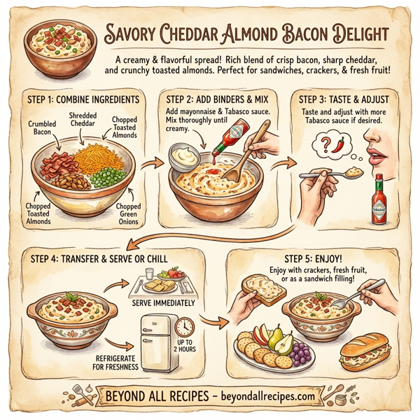 Savory Cheddar Almond Bacon Delight instructions
