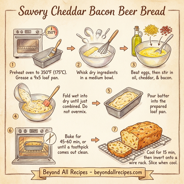 Savory Cheddar Bacon Beer Bread instructions