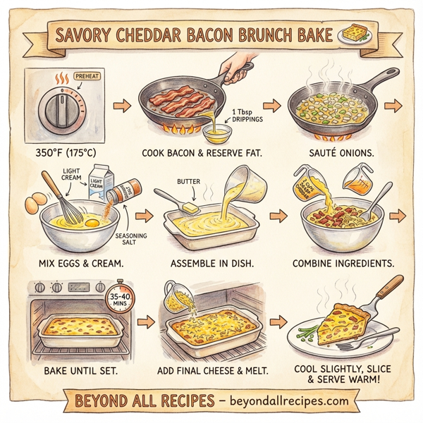 Savory Cheddar Bacon Brunch Bake instructions