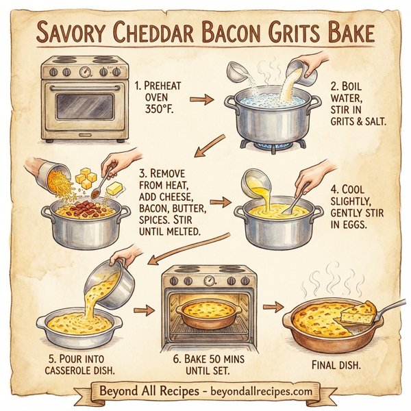 Savory Cheddar Bacon Grits Bake instructions