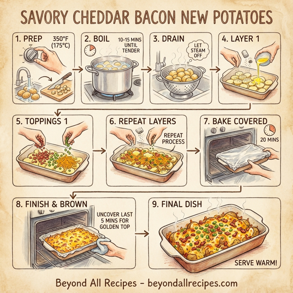 Savory Cheddar Bacon New Potatoes instructions