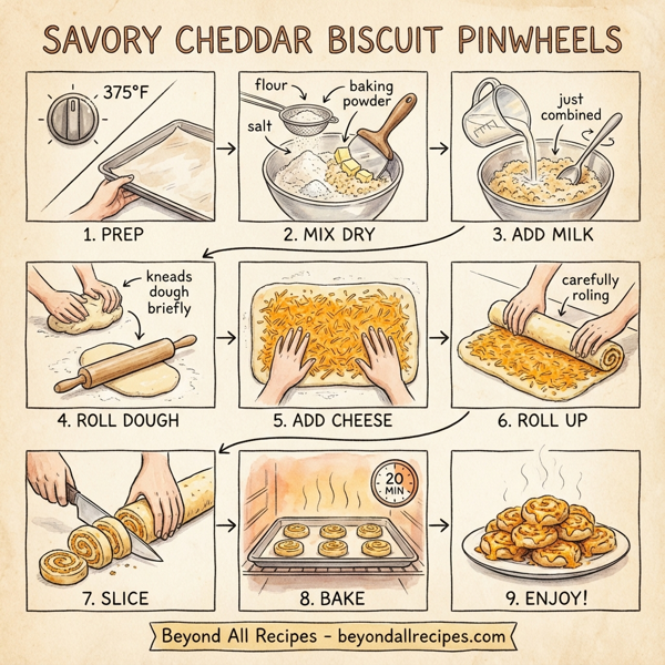 Savory Cheddar Biscuit Pinwheels instructions