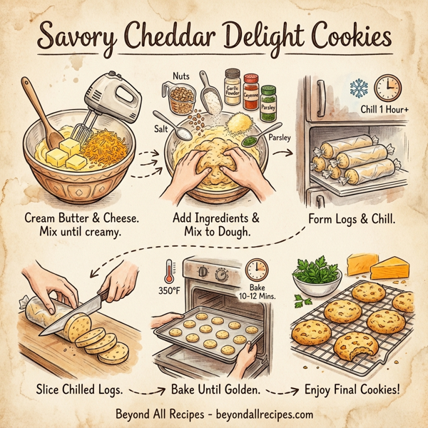Savory Cheddar Delight Cookies instructions