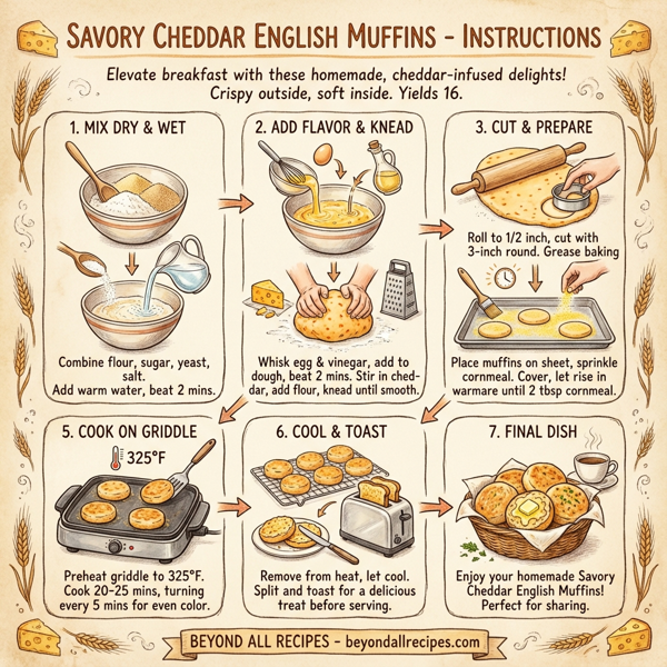 Savory Cheddar English Muffins instructions