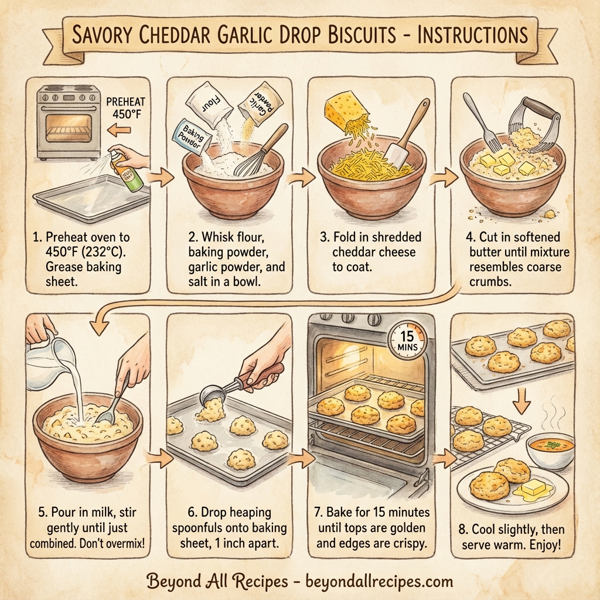 Savory Cheddar Garlic Drop Biscuits instructions