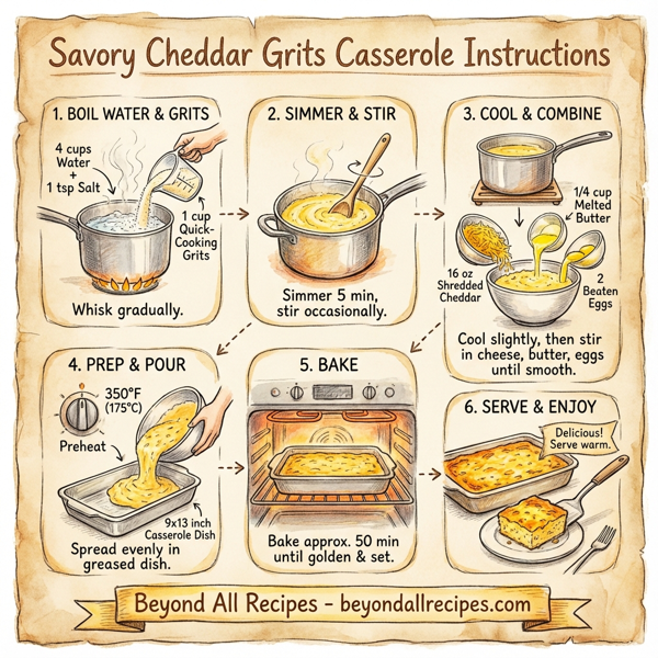 Savory Cheddar Grits Casserole instructions