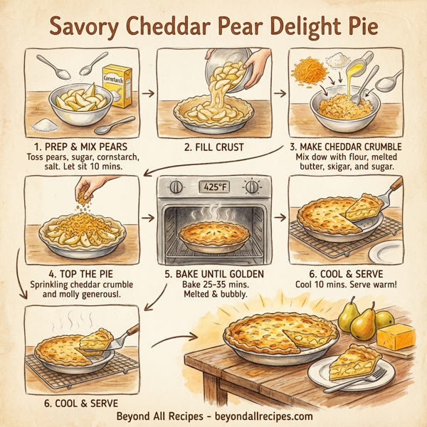Savory Cheddar Pear Delight Pie instructions